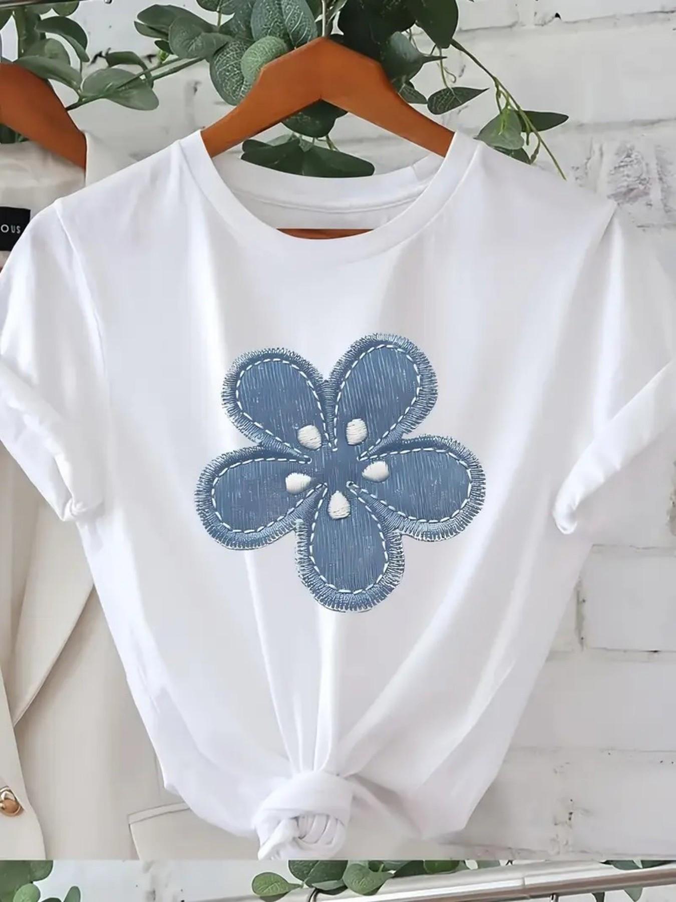 

European Size Pure Halloween T-shirts Pumpkin Bat Print Casual Tops Trick or Treat Style Funny, Flowers and Bows with a Different Festive Flavor 4XL білий