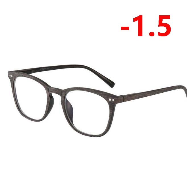 Sun Photochromic Lenses Finished Myopia Glasses For Unisex Retro Wood Color Chameleon Nearsighted Eyewear 0 -1.0 -1.5 -To -4.0