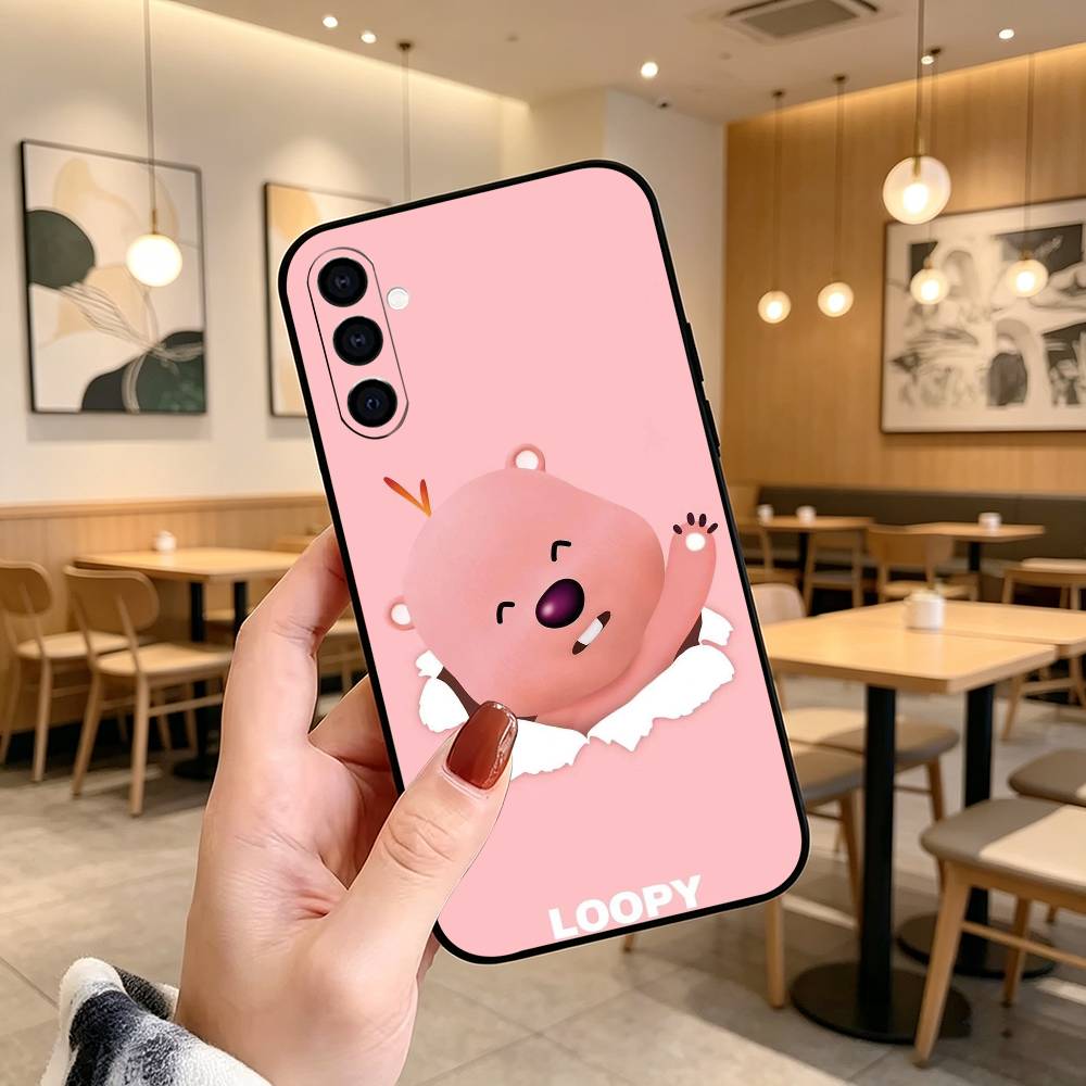 FOR C-Cute L-Loopys Gift Phone Case For Samsung Galaxy A73,A72,A71,A70,A53,A52,A51,Others Soft Black Cover