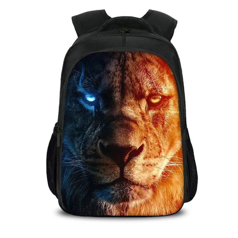 lion Double layer Backpack Durable, Trendy, Versatile, Large Capacity Cartoon School Boy and Girl Birthday Best Gift