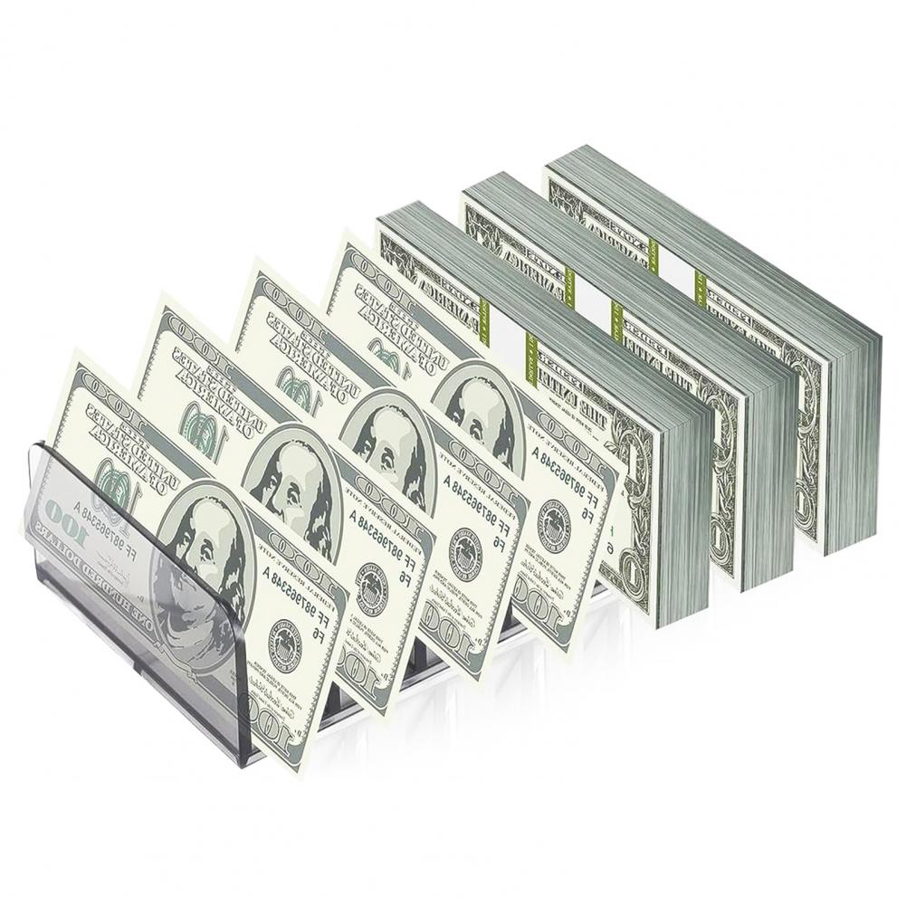 Money Storage Rack Storage Rack with Divided Spaces Heavy Duty Desktop Organizer with 7 Compartments for Cash for Money
