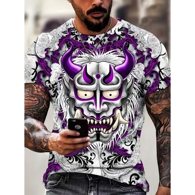 Men's Clothing Monster Graphic T-Shirt Casual Tee Tops Short Sleeve Street Tshirts Outdoor Loose Hip Hop Men's Oversize T-Shirt