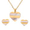Fashion Jewelry Set  Necklaces & Earrings Gold Plated Stainless Steel Heart Women  Jewelry Sets