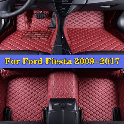 Car Foot Pads For Ford Fiesta 2009-2017 Car Interior Accessories Protective Pad Custom Auto Floor Mats Automobile Carpet Cover