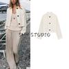 Summer New Product Women's Clothes Drop Shoulder Design Lapel Color Contrast Patchwork Sleeves Linen Blend Outwear 3906709
