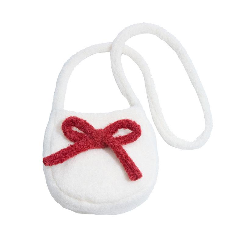 Plush Bow Shoulder Messenger Bag New Versatile Casual Fashion Shoulder Bag