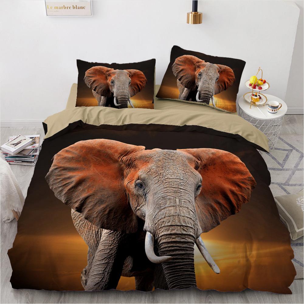 3D Animal Bedding Set Bohemian Down Duvet Cover Pillowcases 2/3pcs Kid Men Boys Cover Gift Luxury Home Textiles