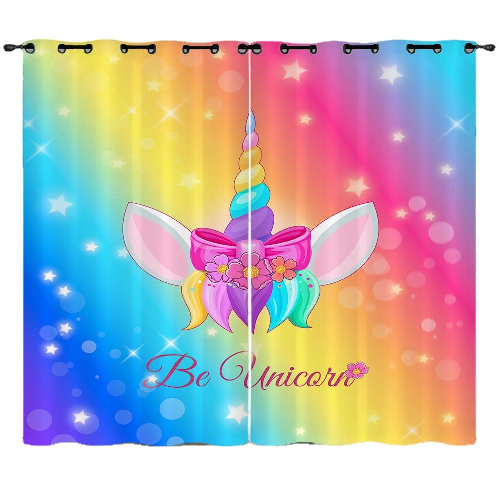 Curtain Graffiti Flowers And Plants 3D Digital Printing Blackout Curtain Punching