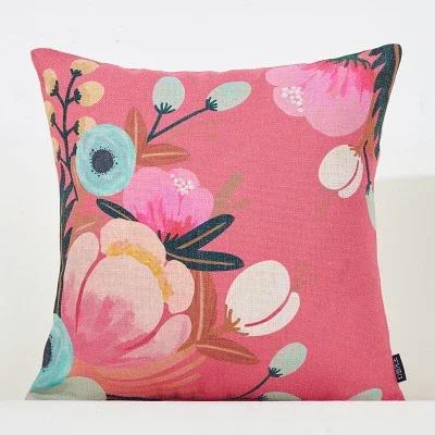 Colorful Flowers Throw Pillow Cover For Office Home Decor Sofa Car Cushion Cover Floral Print Pillow Case Square Cushion Case