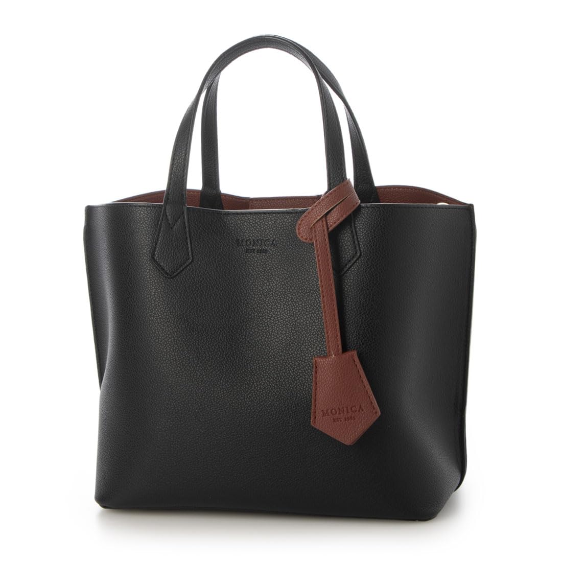 Двухцветная сумка-тоут средней длины Monica MONI1050 Черная (10)