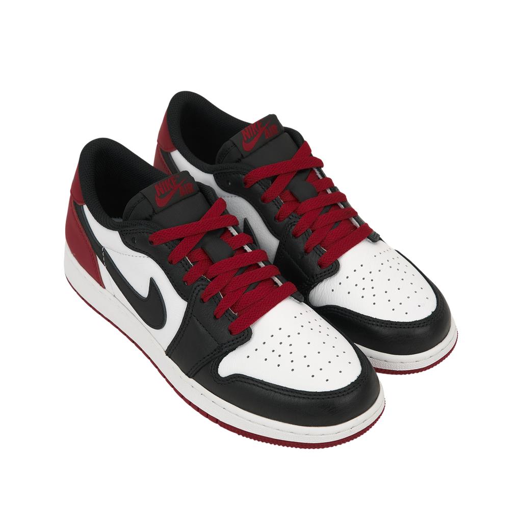 Baskets Air Jordan 1 Retro Low OG GS Black Toe Enfants Blanc Rouge Varsity CZ0858-106