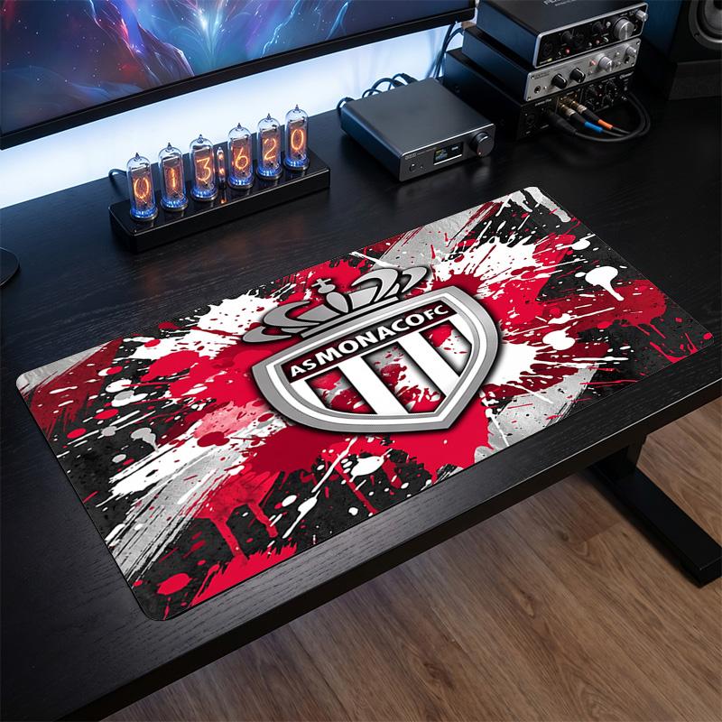 Tappetino Mouse Tema Monaco FC, Design Logo Calcio Tappetino Scrivania Gaming XXL Antiscivolo per Mouse del Computer