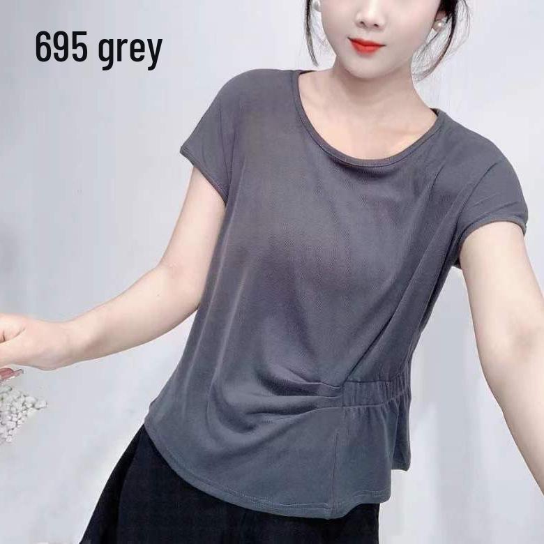 

Spring/Summer 2024 Satin Women s Ruched Waist Slimming Top 5XL