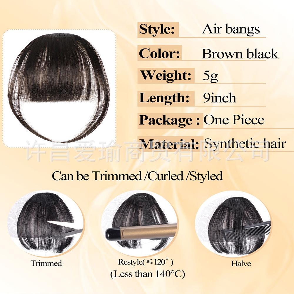 Bangs Cross-Border European & American Women's Natural Seamless Invisible Hair Extension Wig