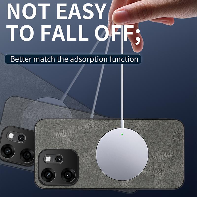 For OPPO Reno 14 Luxury Magnetic Wireless Charge Case For OPPO Reno 14 Pro Shockproof Matte Leather Back Cover Reno 14 F Shell