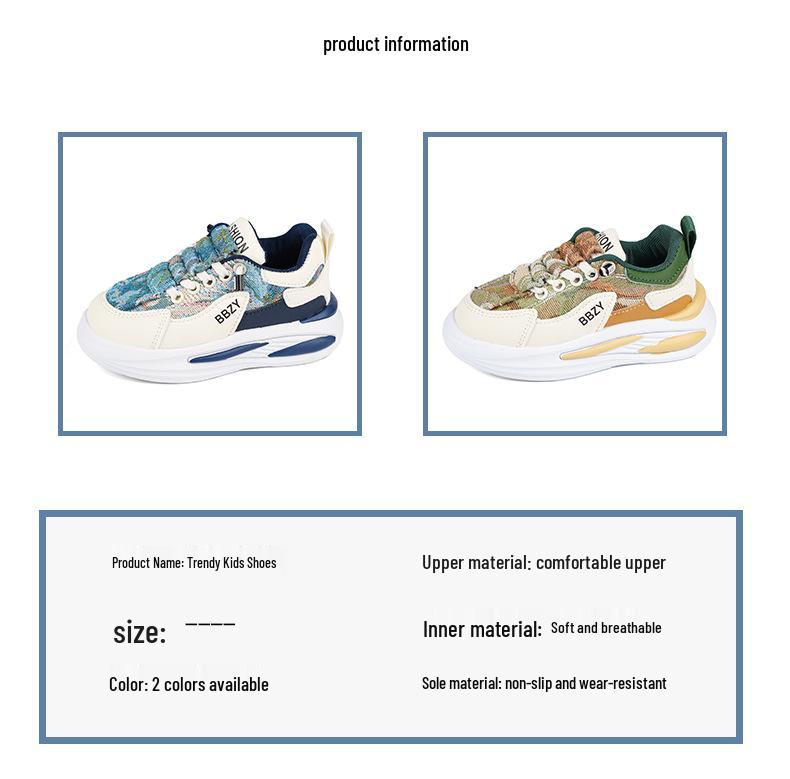 Boys' Spring & Fall Soft Sole Canvas Skate Shoes - Breathable Children's Sports Sneakers