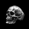 European and American New Fashion Men's Calvarium Skull Ring Gothic Bicycle Ring Motorcycle Band Zircon Wholesale
