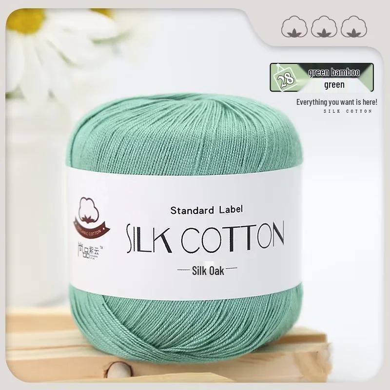 Spring/Summer No. 6 Lace DIY Knitting Silk Cotton Yarn - Skin-Friendly, Non-Pilling, Medium-Fine Crochet Pure Cotton