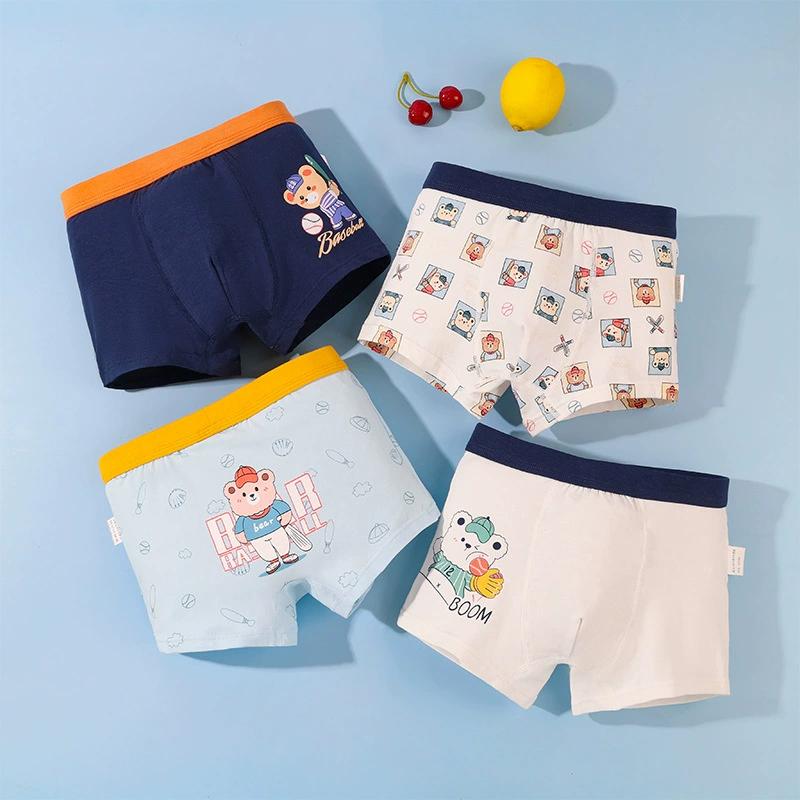 4 Pz/lotto Ragazzi Biancheria Intima di Cotone Bambini Boxer Bambino Bambini Mutandine Slip per Ragazzo Adolescente Mutande 2-12 Anni