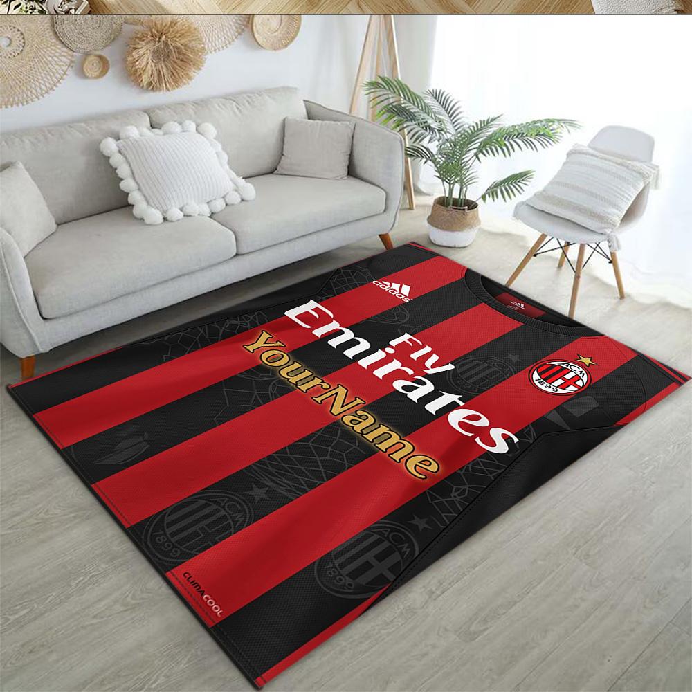 Ac Milan Customizable Name Area Rug Design for Kitchen Outdoor Foyer Balcony Antislip Carpet Anime Office Decor