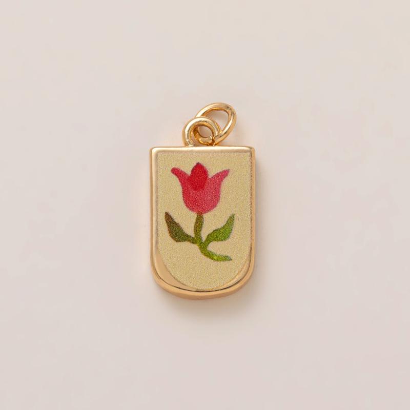 Simple And Versatile Color Blocking Butterfly Love Flower Diy Pendant Accessories Gold-Plated Color Preservation