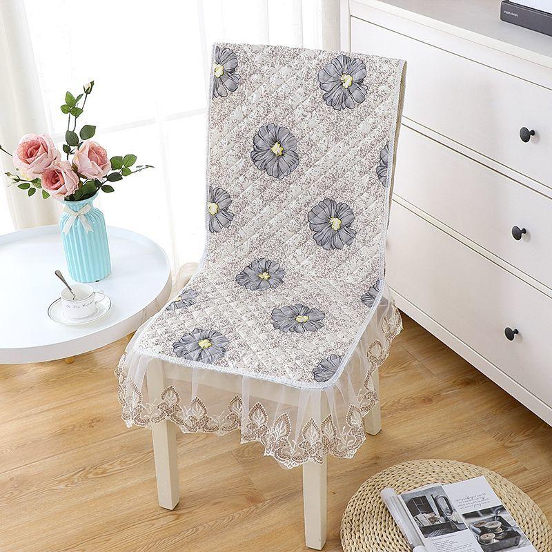 Lace Wave Lace Chair Cover Thickened Dining Table Seat  Cushion European Style Large Flower Table Cloth Integrated Chair Mat