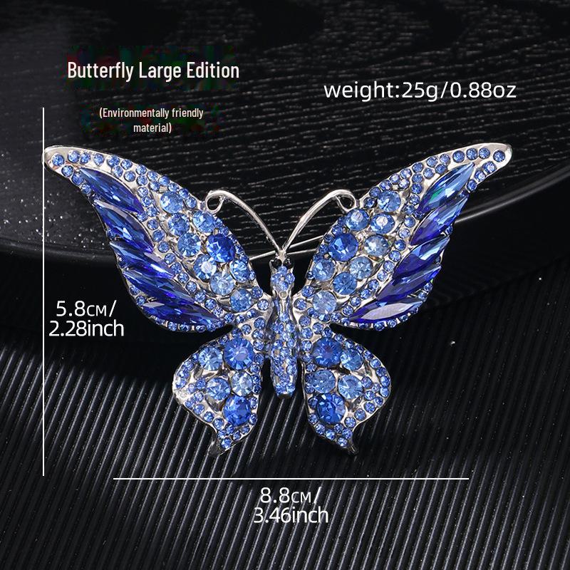 Ekologická luxusní vintage brož s krystalovým diamantovým motýlem pro ženy - Módní hmyzí doplněk
