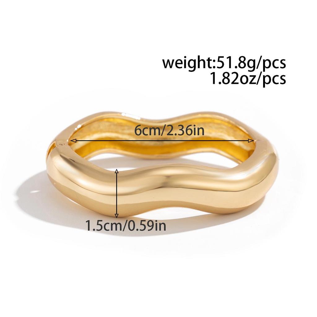 Bold Geometric Metallic Wide Bangle with Heavy Industry Design