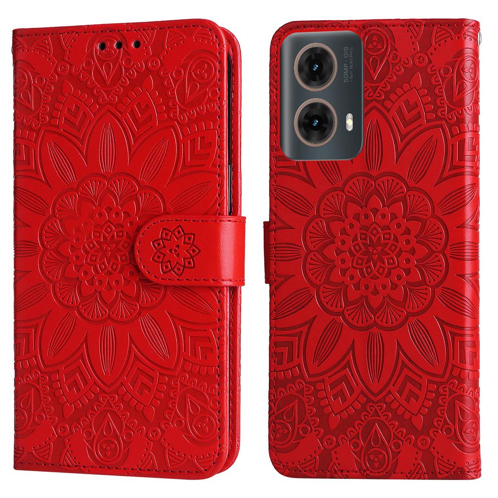 For Motorola Moto G85 5G/S50 Neo 5G Case Sunflower Imprint Leather Wallet Phone Cover