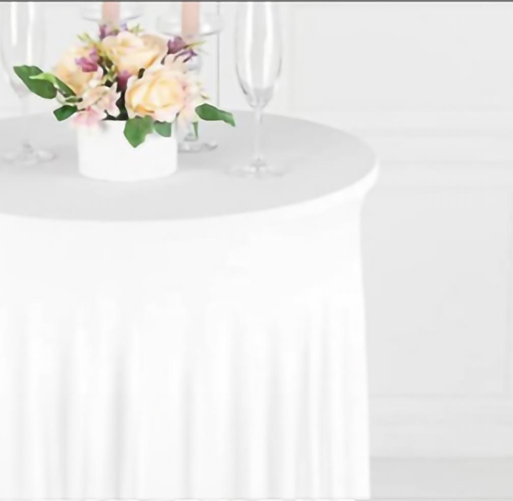 Tablecloth Cover With Skirting, Valves For Cocktail Bar Table 80 Cm White