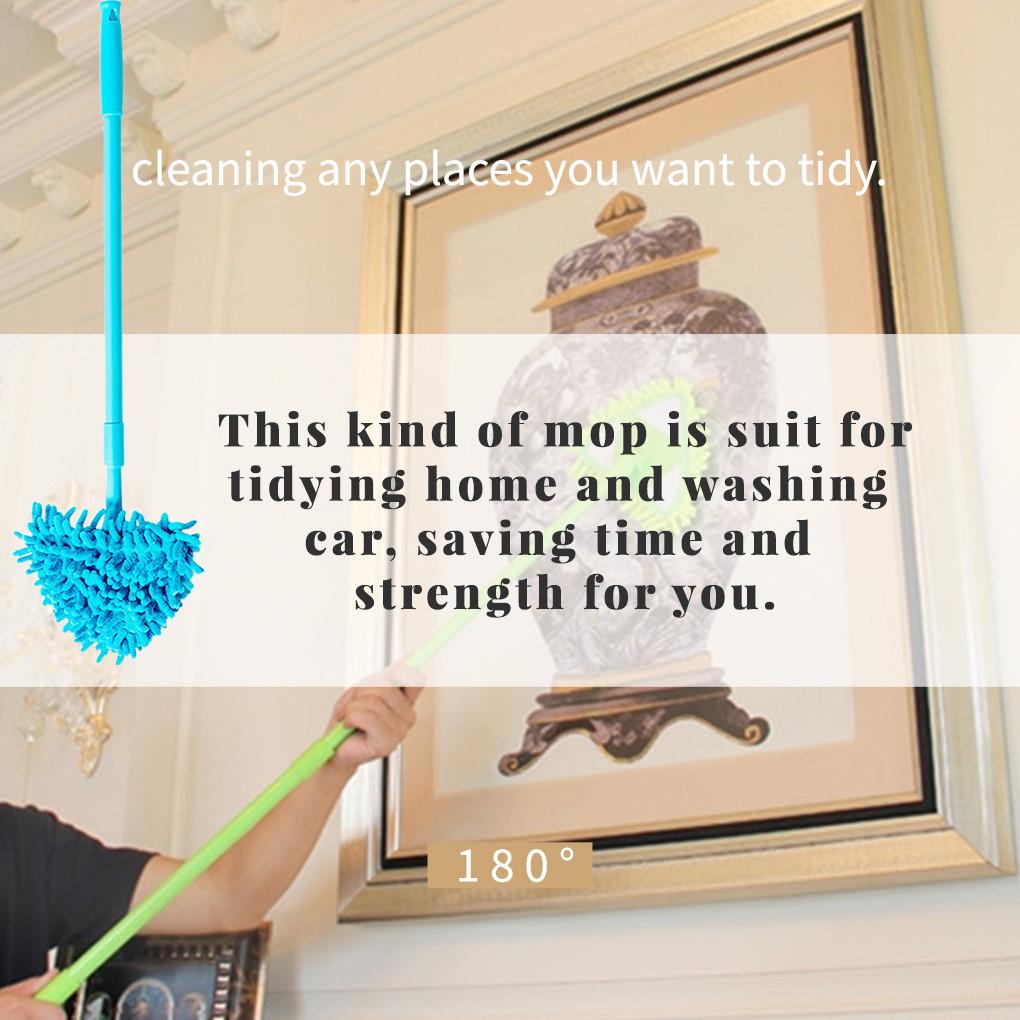Rotating Wet Dry Concrete Floor Mop Bedroom Washroom Lavatory Detachable Telescopic Dust Remover Hotel Office Cleaning Tool