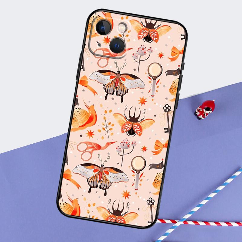 Cottagecore Frog Mushroom Moon Witchy Phone Case For iPhone 16 Pro Max 11 13 14 15 Pro Max 12 Mini XR 16 15 Plus 16e Back Cover