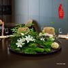 Hotel Dining Table Centerpiece: Artificial Flower Turntable Decoration for Restaurants & Private Rooms