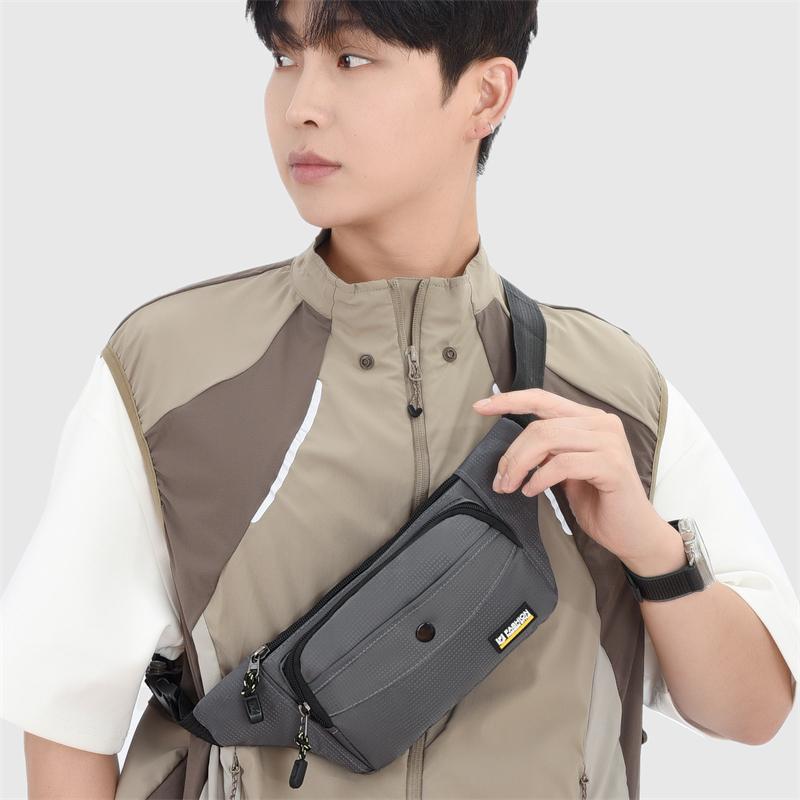 Men's Casual Sports Travel Waist Bag Lightweight Riding Chest Large Capacity Crossbody Bag  Phone Pocket