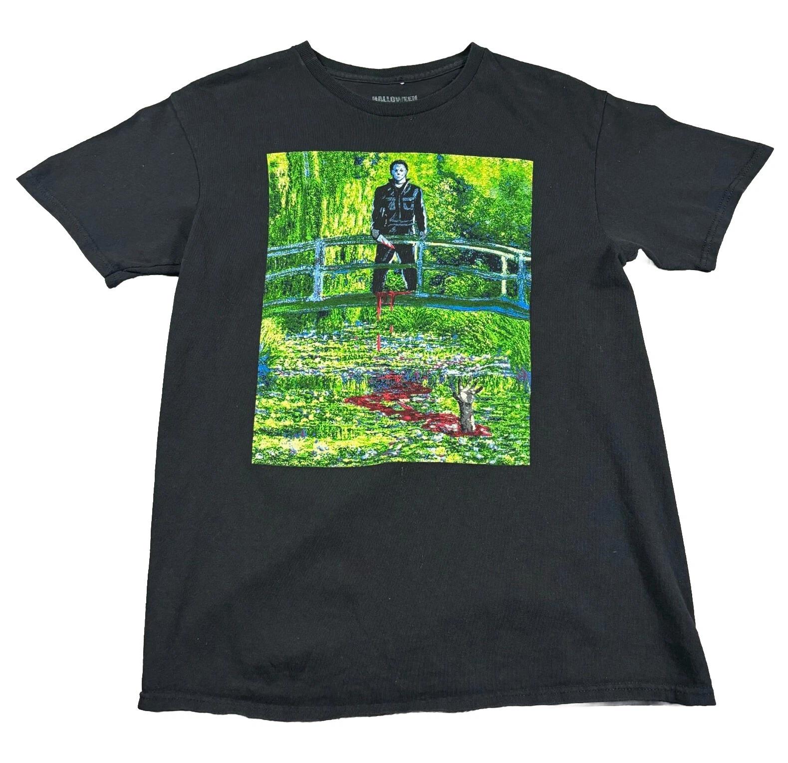Halloween Michael Myers Shirt Mens Medium Black Tee Crystal Lake Movie Promo 4XL