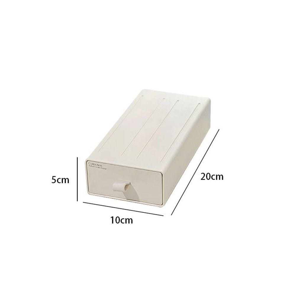 

Stackable Cosmetic Storage Box Plastic Makeup Storage Container Stationery Storage Box Bathroom Beige-style A