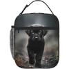 Dog Insulated Lunch Bag Black Labrador Dog Puppy Lunch Box For Women Men Teens Kids, Reusable Lunch Tote Bag
