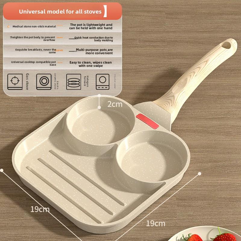 Frying Pan Household Mini Four-Hole Maifanshi Fried Egg Artifact Breakfast Fried Egg Pot Small Egg Burger Pot