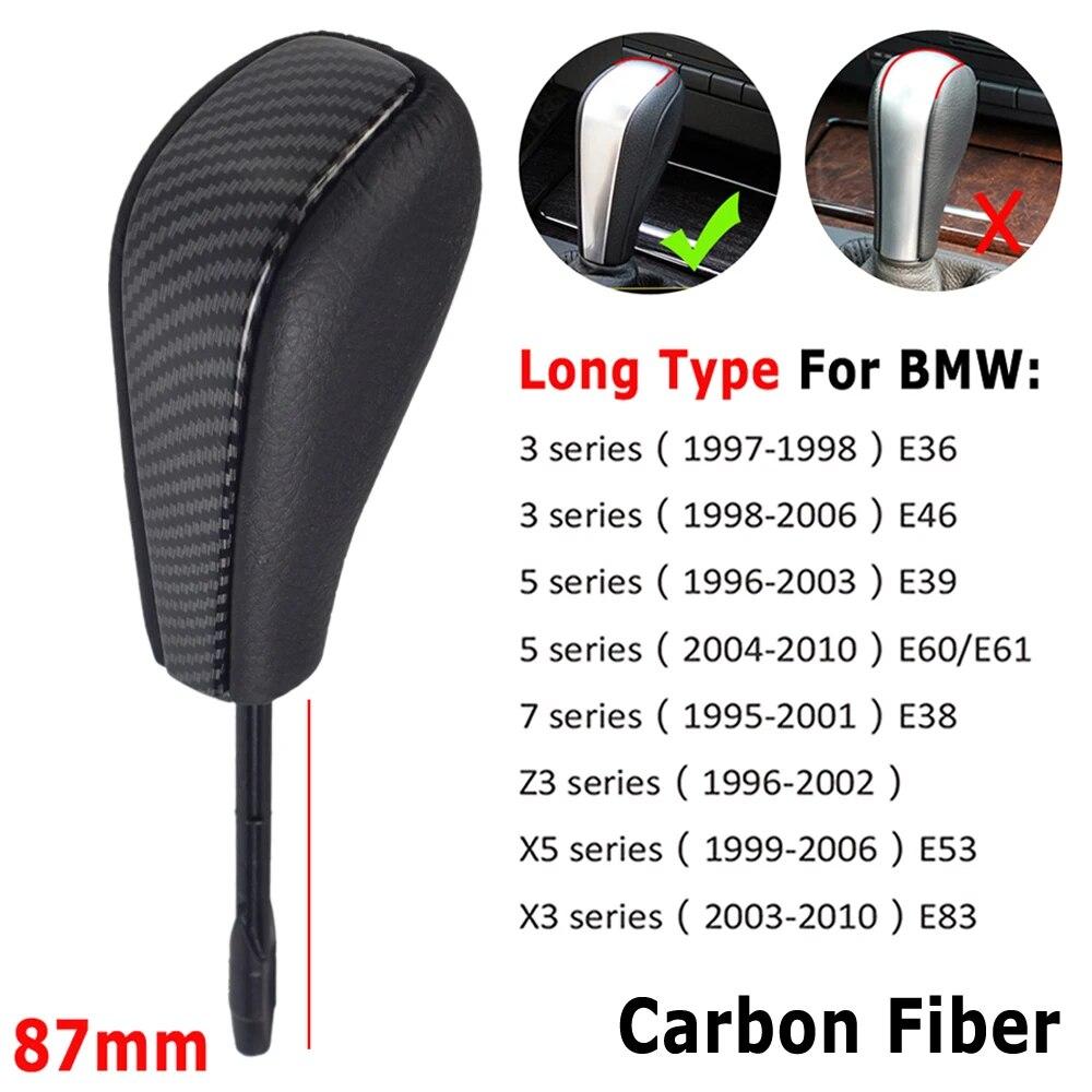 For BMW E39 E46 E53 E60 E61 E63 E64 E83 E81 E82 E87 E90 E91 E92 Original Quality Car Automatic Gear Shift Knob ABS Leather