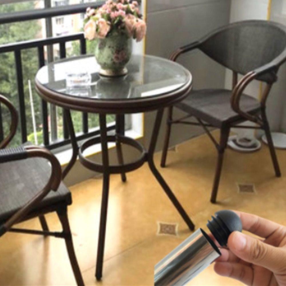 Round Plastic Black Furniture Accessories Non Slip Plugs Chair Leg Caps Floor Protector Dust Cover