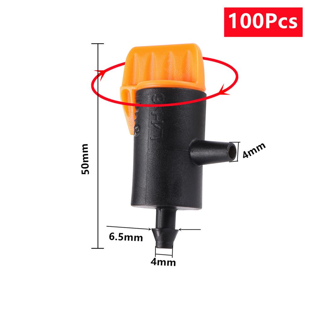 0~40L/0~60L Flow Rate Adjustable Dripper 4/7mm Hose Garden Orchard Plants Flowers Micro Drip Irrigation Sprinkler Head 10/100Pcs