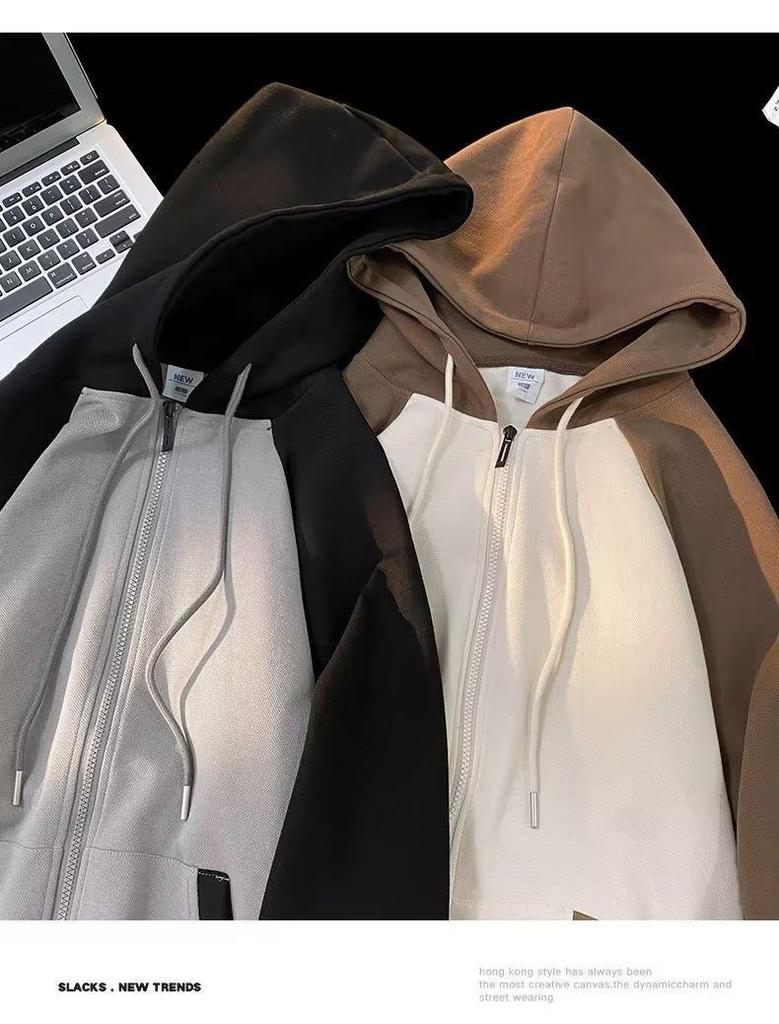 Men's Retro Loose-Fit Hooded Cardigan Jacket - Autumn 2023 Trend