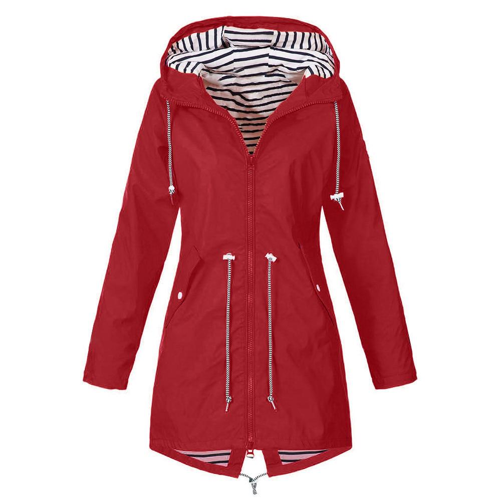Buy Winter Women Jacket Fashion Autumn Solid Rain Jacket Outdoor Plus Waterproof Hooded Raincoat Windproof Coats Jackets At Affordable Prices - Free Shipping, Real Reviews With Photos