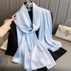 Luxury Brand Summer Solid Pure Silk Scarf Women Long Large Size Soft Wrap and Shawls Bandana Beach Hijab Head Female Foulard