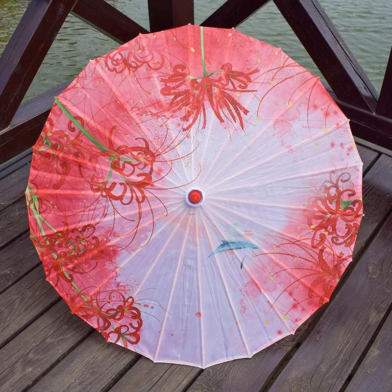 

70cm Chinese OiledPaper Umbrella Folding Silk Hanfu Ancient Costume Woman Hanfu Cos Photograph Decoration Dance Paraguas Mujer Bamboo&8K
