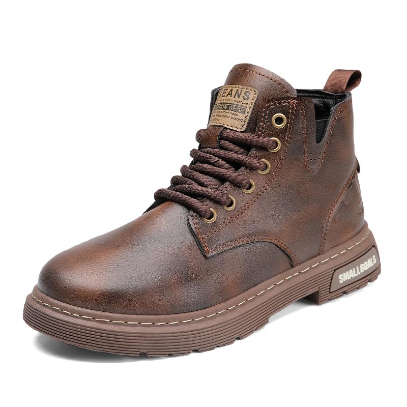 

Men s Korean work boots Autumn and winter new soft sole non-slip comfort outdoor high-top boots fashion breathable casual boots 39