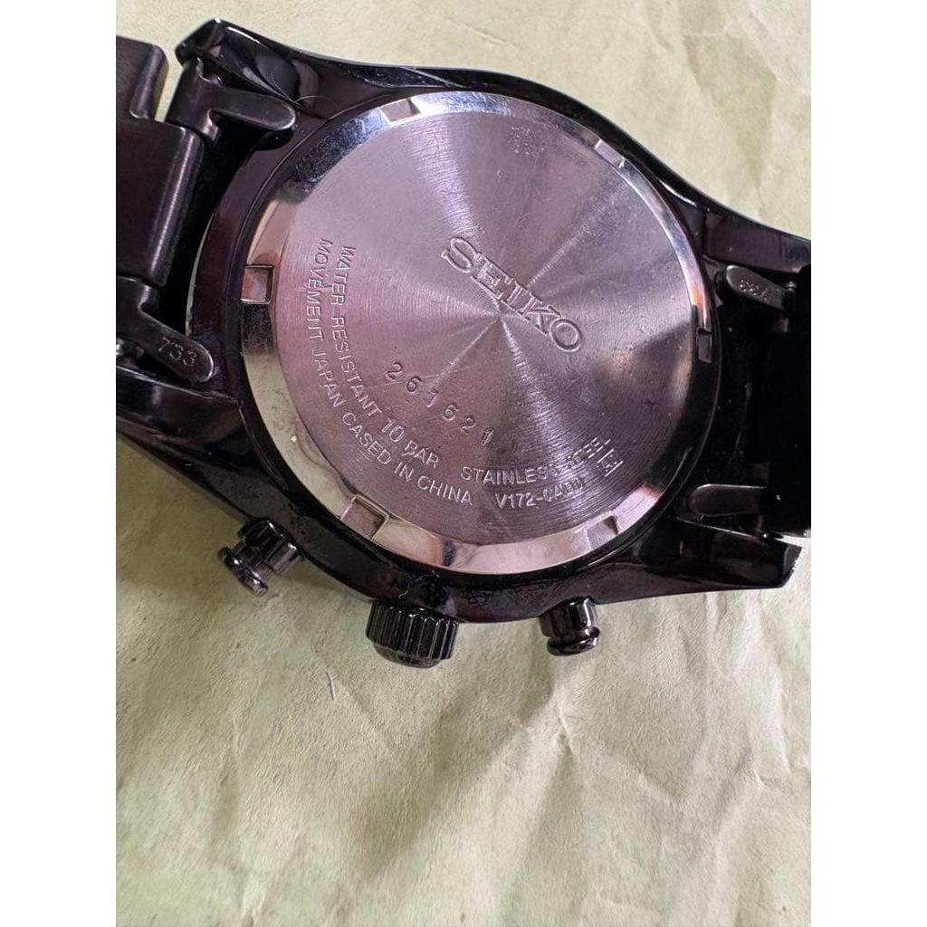 Used SEIKO SOLAR Chronograph Watch Black