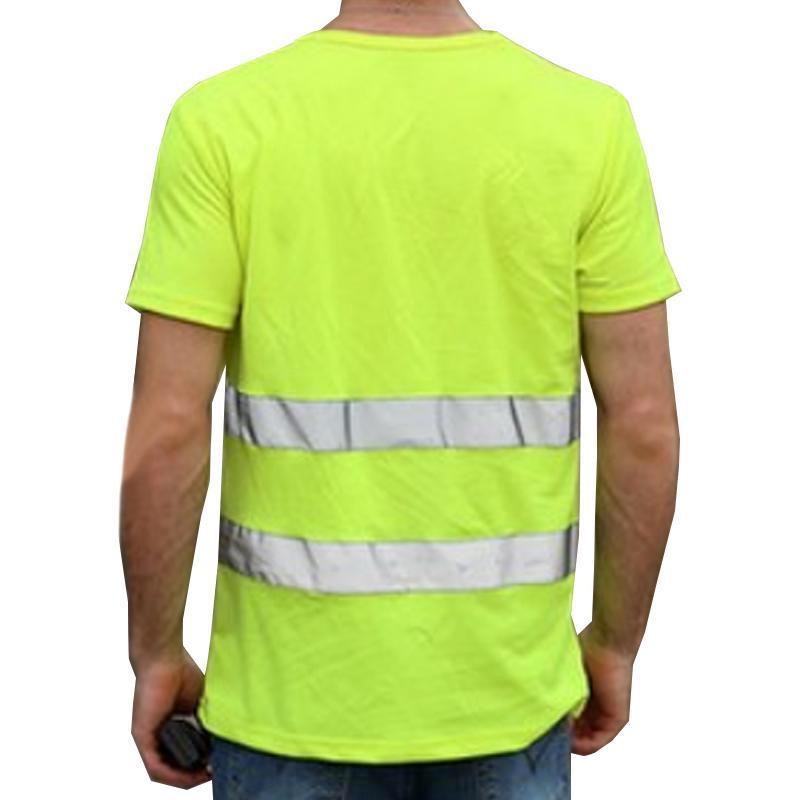 Herren Hi Vis Viz T-Shirt mit hoher Sichtbarkeit, kurze Ärmel, lässig, Outdoor, Sicherheit, Arbeit, Unisex