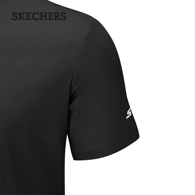Skechers Men's Quick-Dry Knit Jacquard Polo Shirt