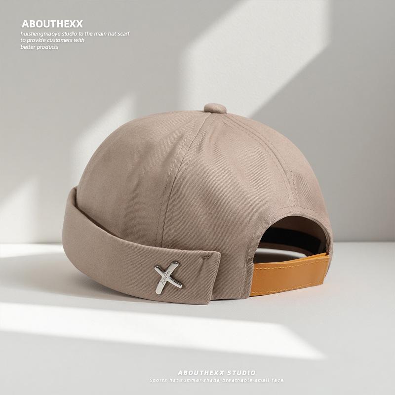 

Шляпа Мужская Шляпа Дыня Шляпа Японского Помещика Шляпа в Корейском Стиле Уличная Хип-Хоп Шляпа Без Полей Женская Мода Яппи Местная Шляпа M（56-58cm）